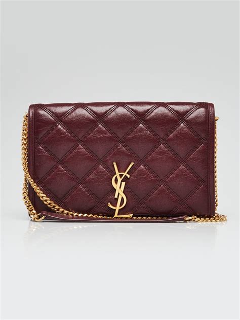 ysl becky chain wallet review|SAINT LAURENT Lambskin Diamond Quilted Becky Chain .